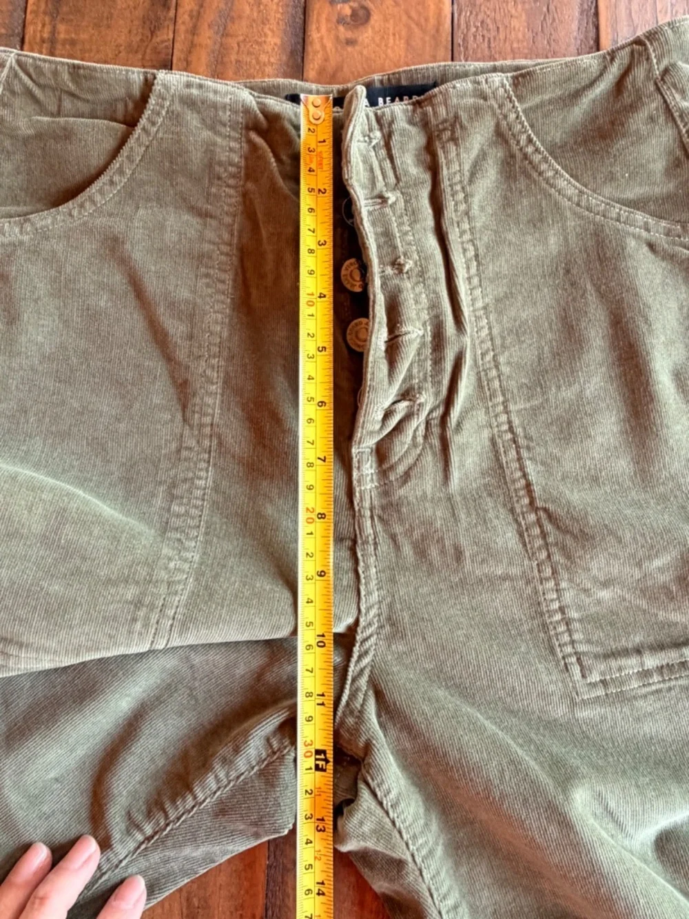 Veronica Beard Crosbie Wide Leg Crop Pants 29 High Rise Corduroy Clover Green EU - Picture 7 of 9